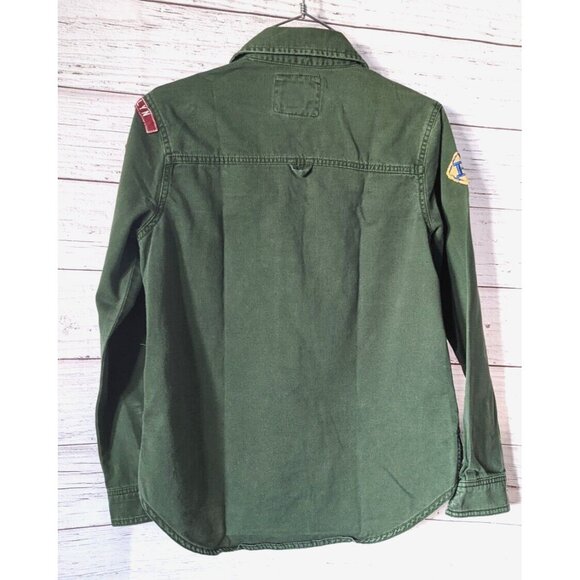 Forever 21 Women's Military Shirt Jacket Green Long Sleeves Button Up Size S - Picture 2 of 11